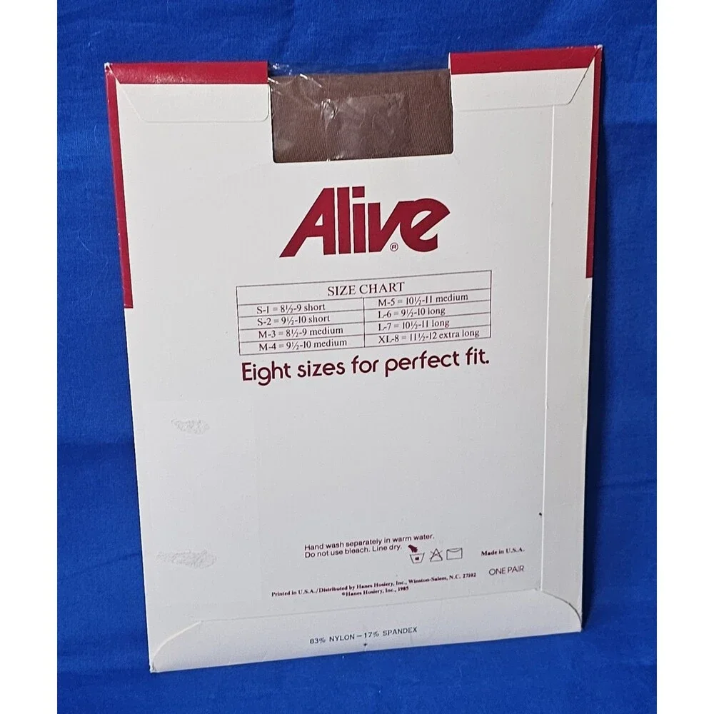 VTG Hanes Alive Sheer Support Nylon Stockings (Sz 10½-11 M) South Pacific - 805